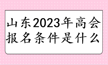 山东2023年高会报名条件是什么