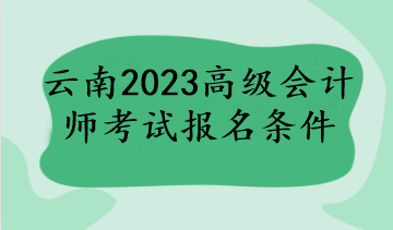 云南2023高级会计师考试报名条件