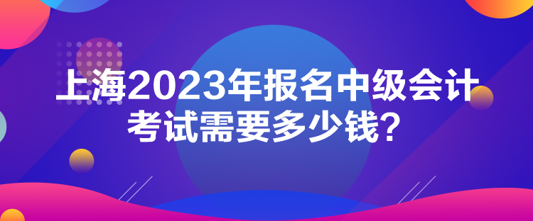 上海2023年报名中级会计考试需要多少钱？