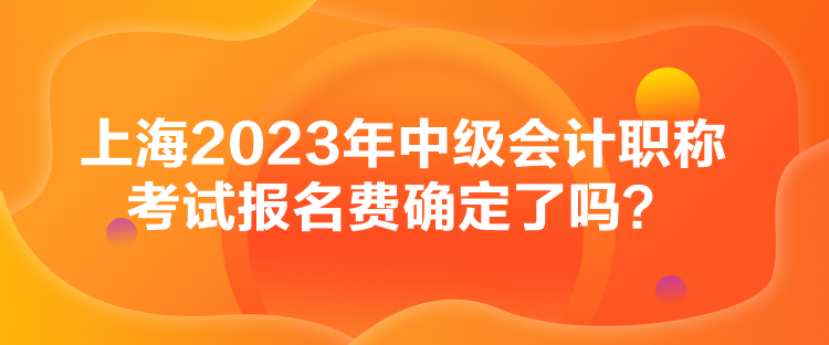 上海2023年中级会计职称考试报名费确定了吗？
