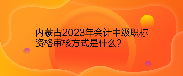 内蒙古2023年会计中级职称资格审核方式是什么？
