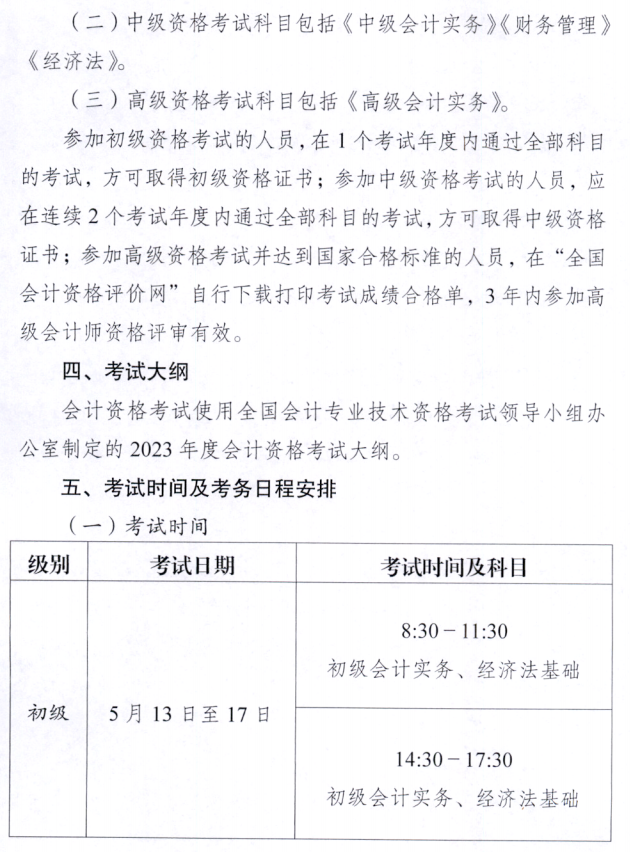 西藏阿里地区2023年中级会计职称报名简章公布