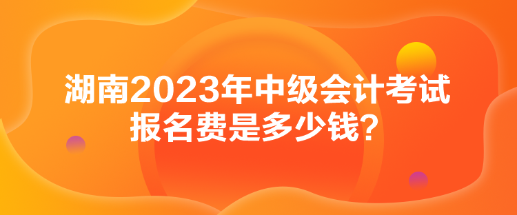 湖南2023年中级会计考试报名费是多少钱？