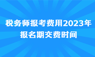 税务师报考费用2023年报名期交费时间