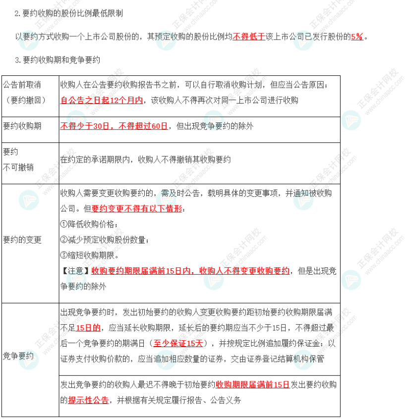 2023年注会《经济法》第7章高频考点9：持股权益披露与要约收购的程序