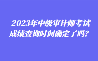 2023年中级审计师考试成绩查询时间确定了吗？