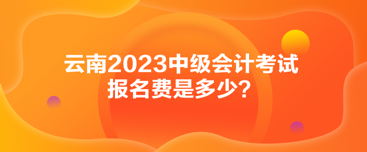 云南2023中级会计考试报名费是多少？