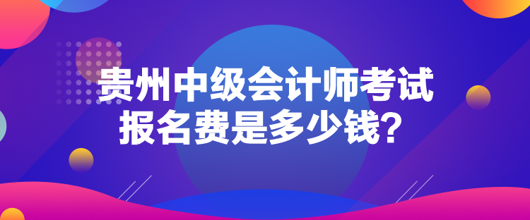 贵州中级会计师考试报名费是多少钱？