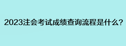 2023注会考试成绩查询流程是什么？