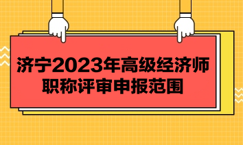 济宁2023年高级经济师职称评审申报范围