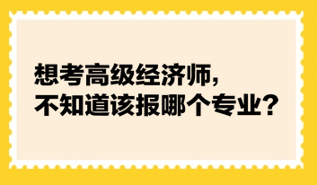 想考高级经济师，不知道该报哪个专业？