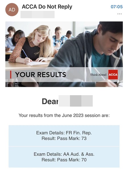 2023年6月ACCA成绩公布 网校学员捷报频传！
