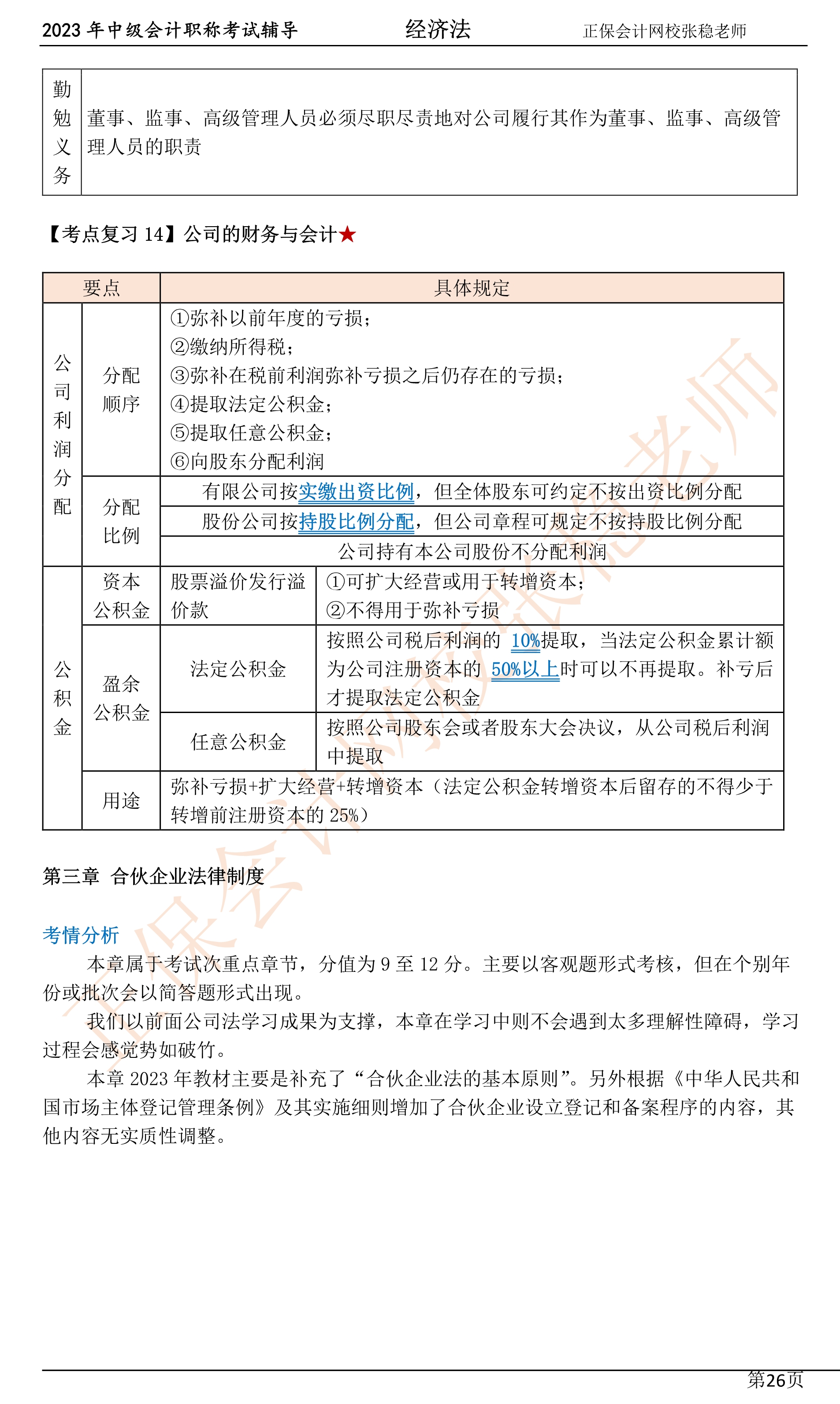 张稳老师：2023中级会计经济法临门一脚冲刺资料（第三章）