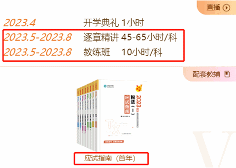 税务师VIP班课程安排