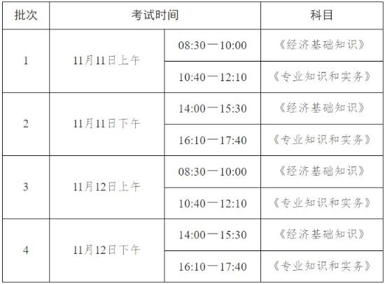 考试时间安排