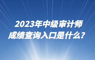 2023年中级审计师成绩查询入口是什么？