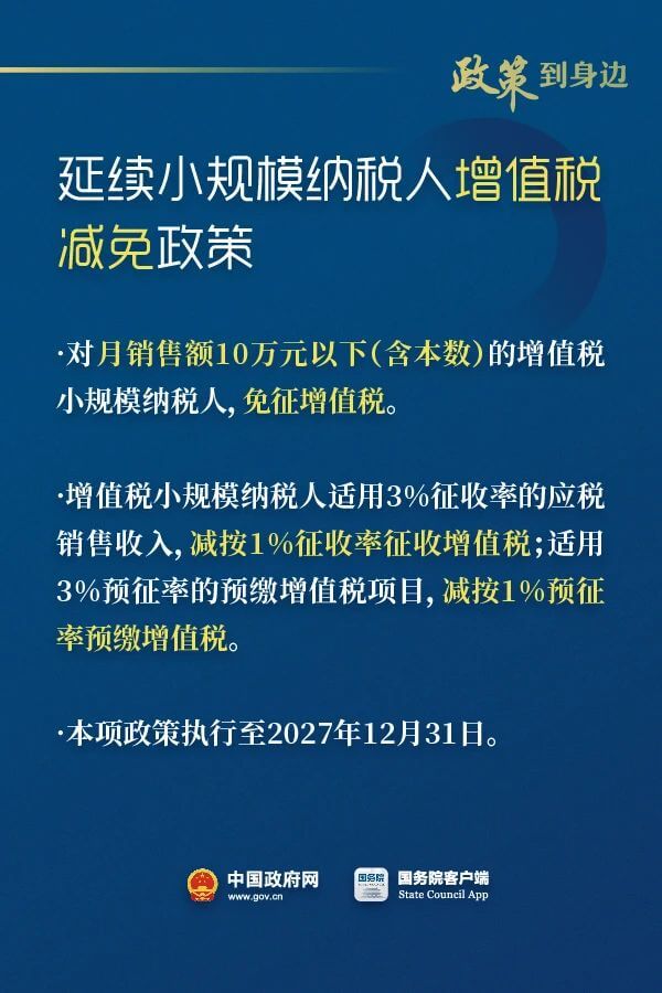 税收优惠执行到2027年底