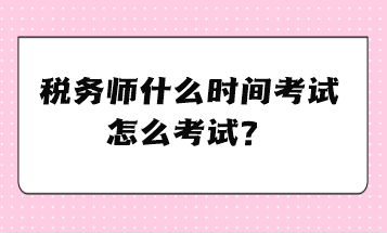 税务师什么时间考试、怎么考试