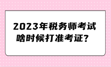 2023年税务师考试啥时候打准考证？