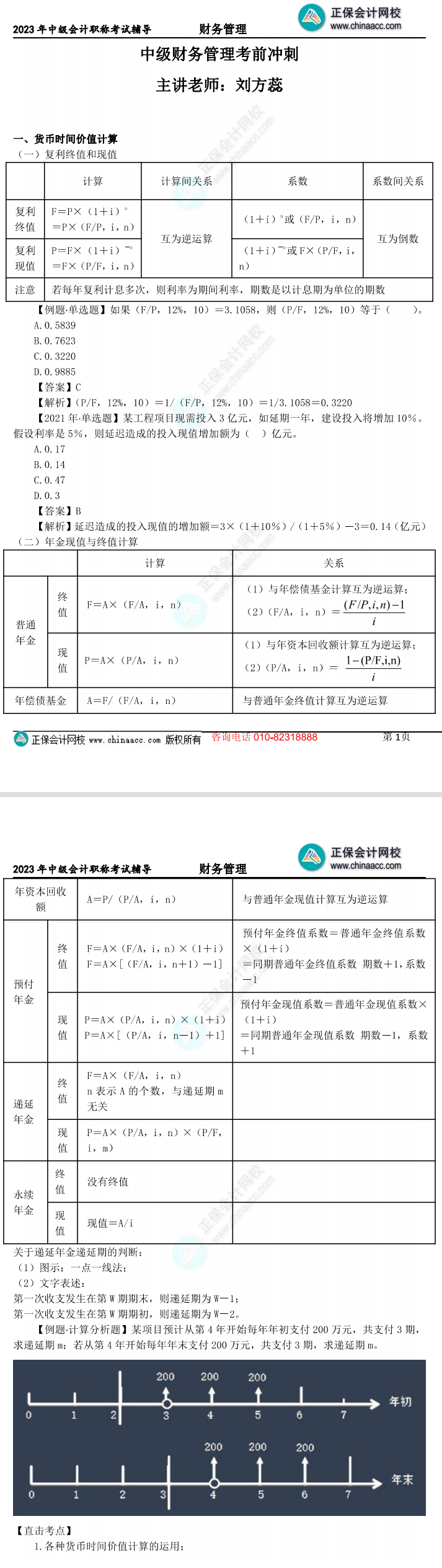 【下载】刘方蕊：2023中级会计财务管理考前冲刺讲义