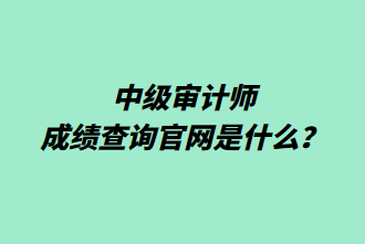 中级审计师成绩查询官网是什么？