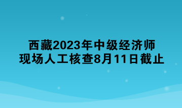 西藏2023年中级经济师现场人工核查8月11日截止 抓紧！