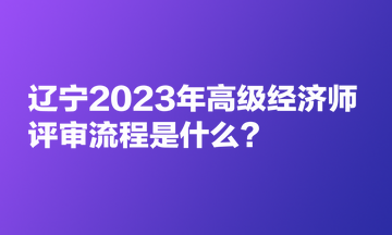 辽宁2023年高级经济师评审流程是什么？
