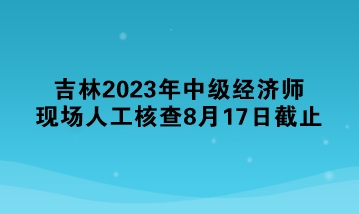 吉林2023年中级经济师现场人工核查8月17日截止
