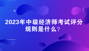 2023年中级经济师考试评分规则是什么？