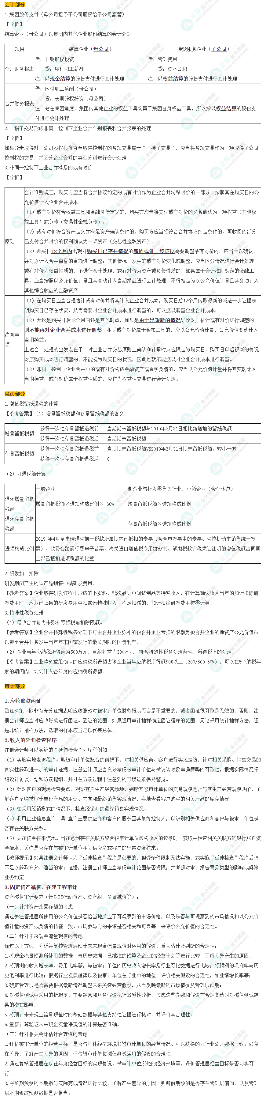 2023年注册会计师考试《职业能力综合测试一》试题（考生回忆版）