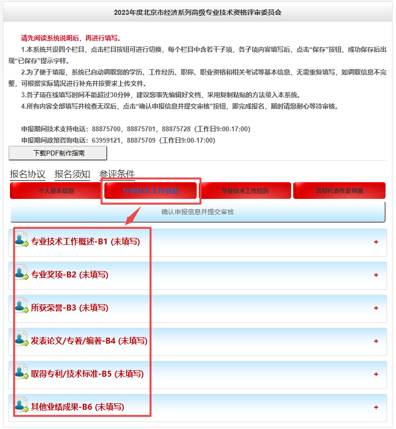 北京高级经济师评审业绩填写