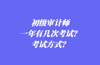 初级审计师一年有几次考试？考试方式？