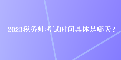 2023税务师考试时间具体是哪天？