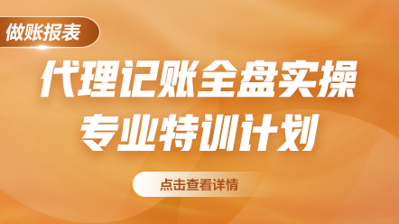 代理记账全盘实操专业特训计划