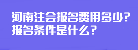 河南注会报名费用多少？报名条件是什么？