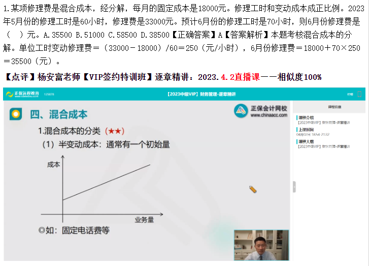 【VIP签约特训班】2023中级会计《财务管理》考生回忆试题及点评