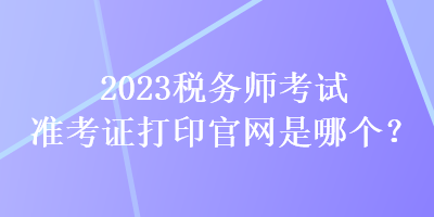 2023税务师考试准考证打印官网是哪个？