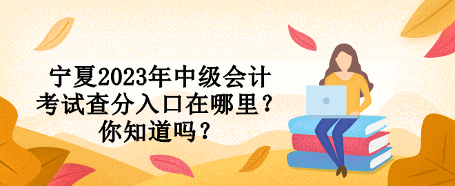 宁夏2023年中级会计考试查分入口在哪里？你知道吗？