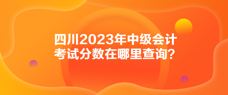 四川2023年中级会计考试分数在哪里查询？