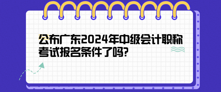 公布广东2024年中级会计职称考试报名条件了吗？