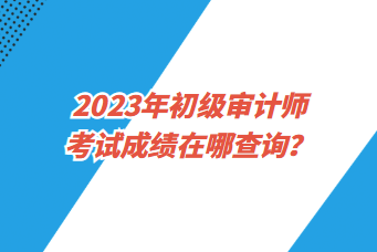 2023年初级审计师考试成绩在哪查询？