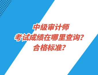 中级审计师考试成绩在哪里查询？合格标准？