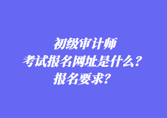初级审计师考试报名网址是什么？报名要求？