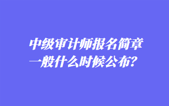 中级审计师报名简章一般什么时候公布？