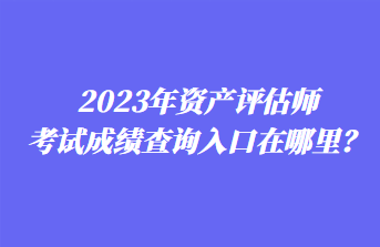 2023年资产评估师考试成绩查询入口在哪里？