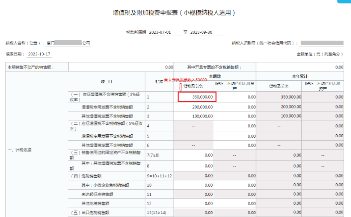 增值税及附加税费申报表（小规模纳税人适用）