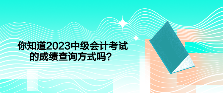 你知道2023中级会计考试的成绩查询方式吗？