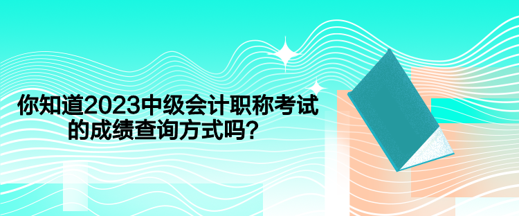 你知道2023中级会计职称考试的成绩查询方式吗？