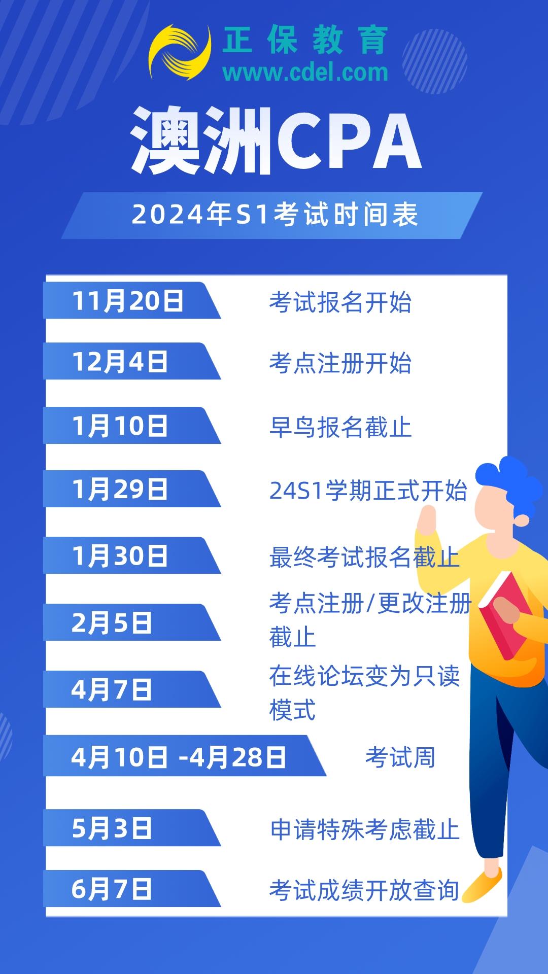 澳洲CPA24年考试时间表