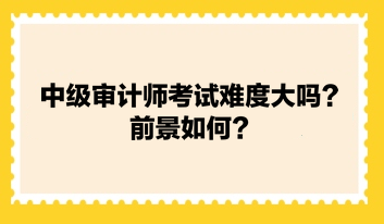 中级审计师考试难度大吗？